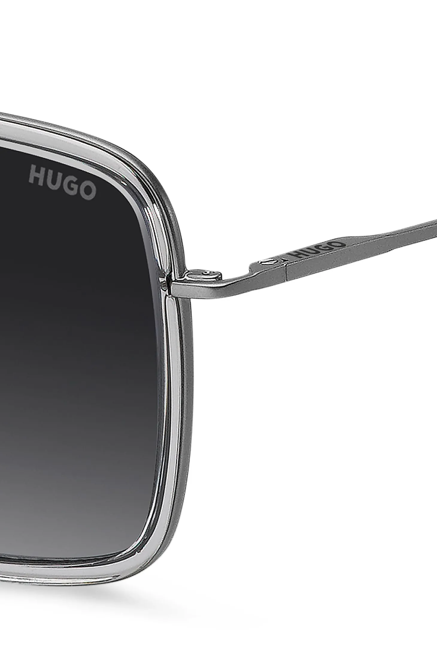 Sonnenbrille in Grau mit Doppelsteg
