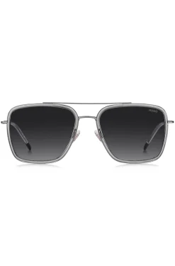 Sonnenbrille in Grau mit Doppelsteg