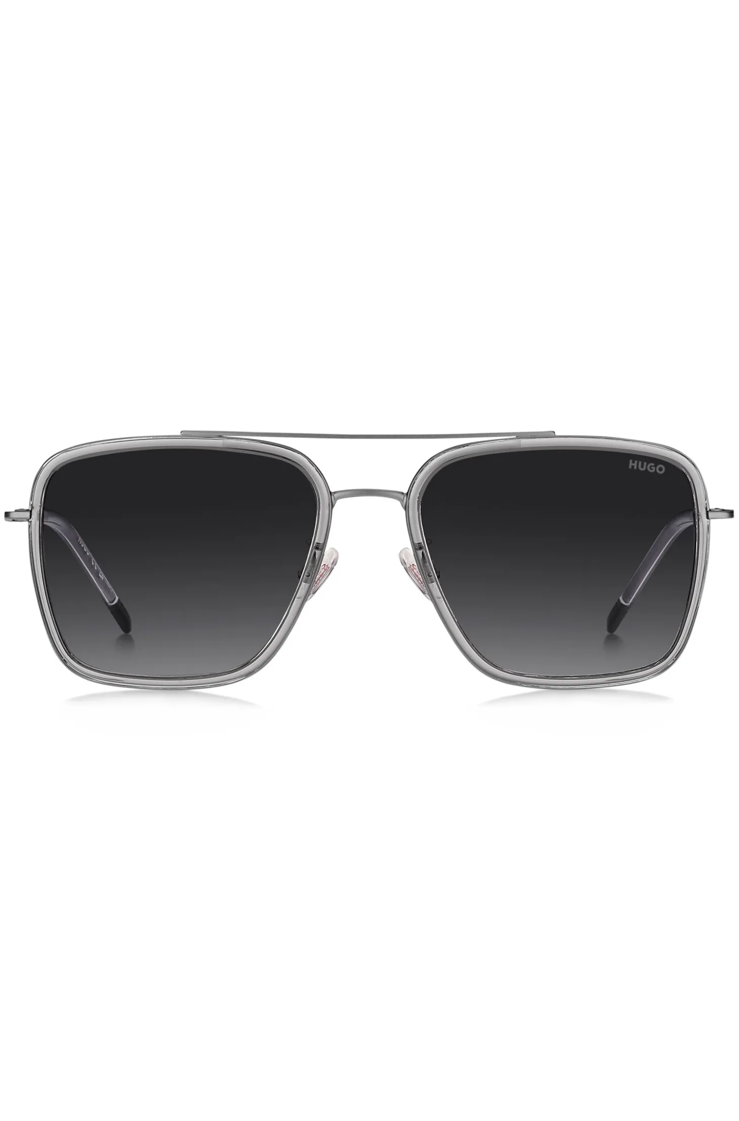 Sonnenbrille in Grau mit Doppelsteg