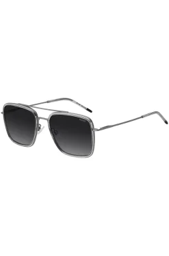 Sonnenbrille in Grau mit Doppelsteg