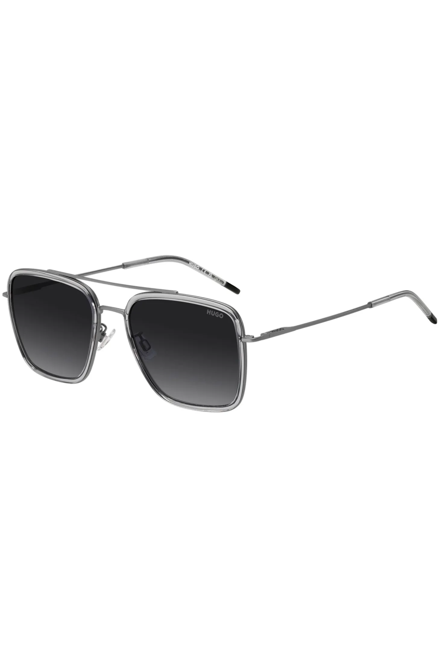 Sonnenbrille in Grau mit Doppelsteg