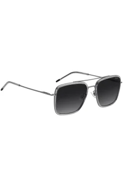Sonnenbrille in Grau mit Doppelsteg