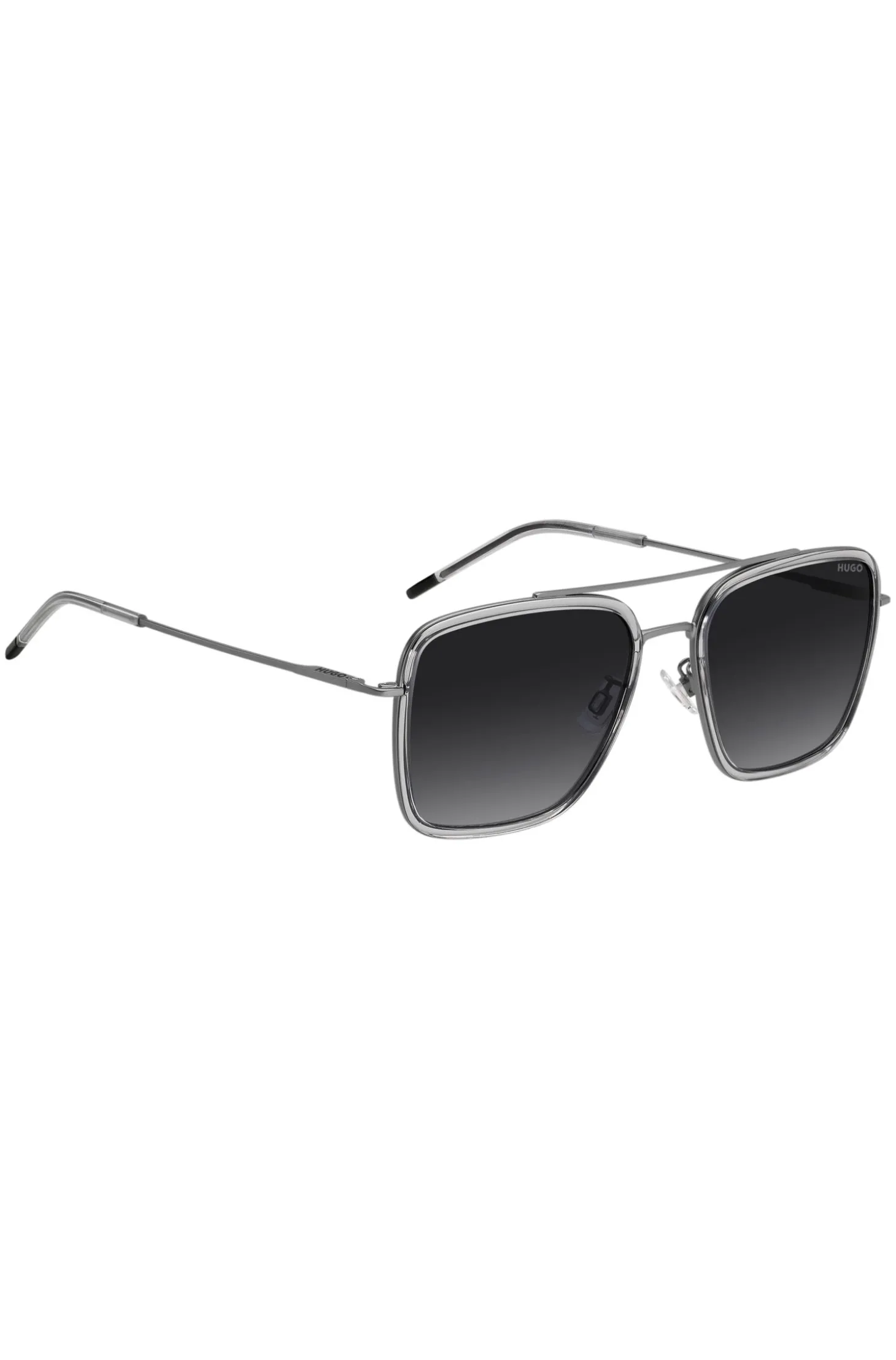 Sonnenbrille in Grau mit Doppelsteg