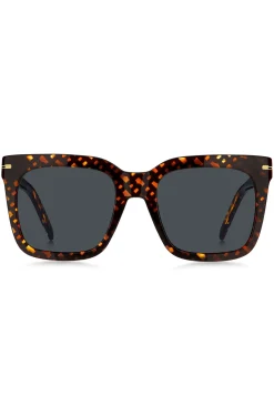 Sonnenbrille mit goldfarbenen Metalldetails und Monogramm-Muster