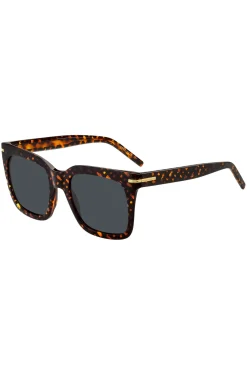 Sonnenbrille mit goldfarbenen Metalldetails und Monogramm-Muster