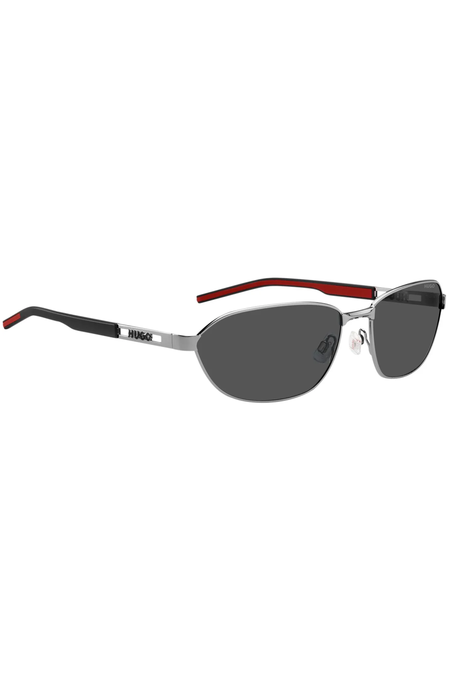 Sonnenbrille mit Metallfassung und ausgestanztem Logo