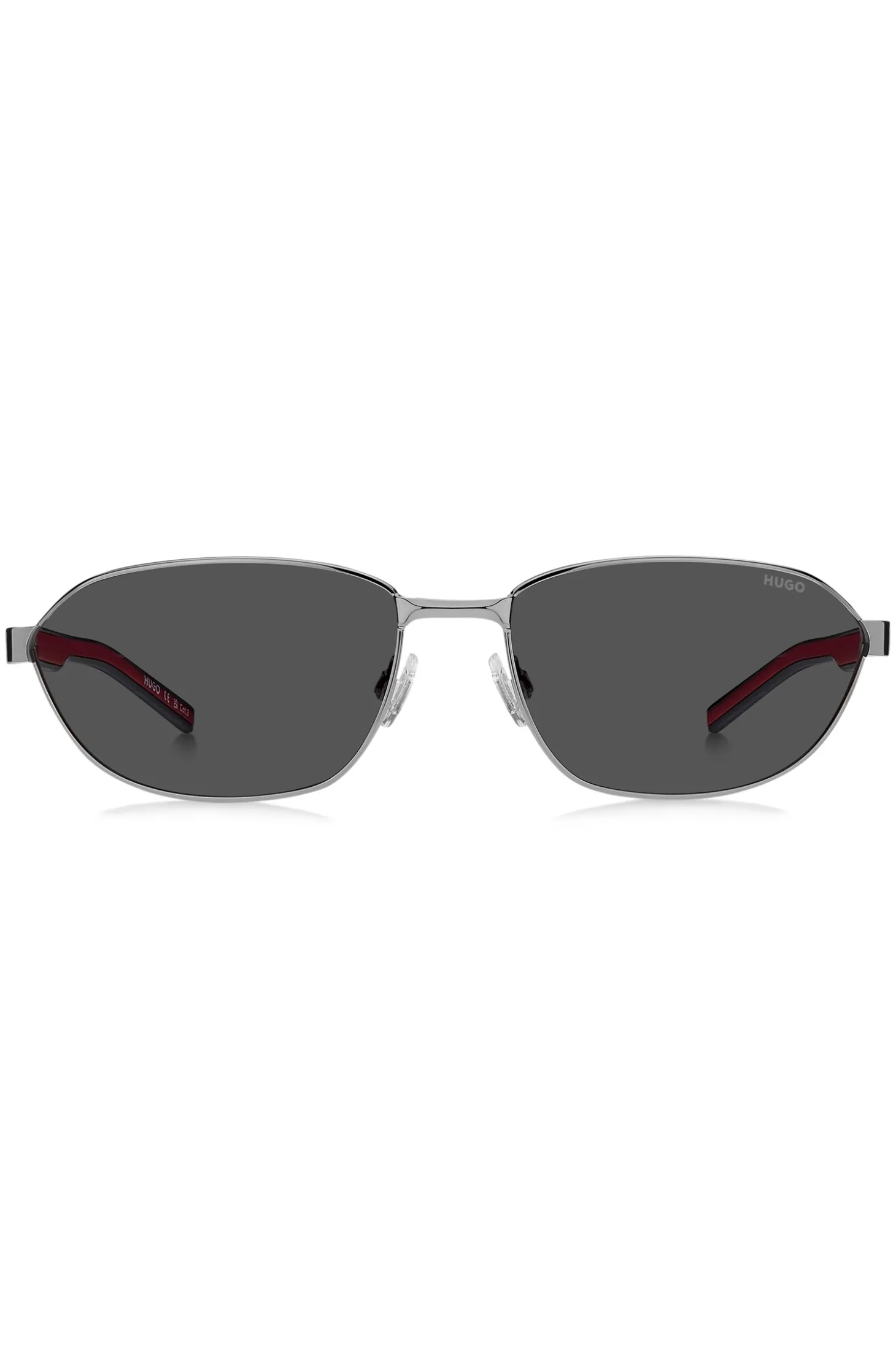 Sonnenbrille mit Metallfassung und ausgestanztem Logo