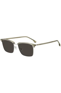 Sonnenbrille mit Titanbügeln und lasergravierten Logos