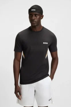 Sport-Stirnband aus Stretch-Twill mit Logo-Print