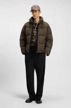 Steppjacke mit Zopfmuster-Struktur