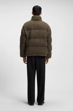Steppjacke mit Zopfmuster-Struktur