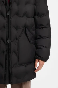 Steppmantel mit Kapuze und aufgesetzten Taschen