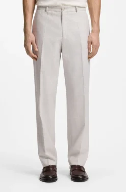 Straight-Fit Hose aus Schurwolle und Baumwolle
