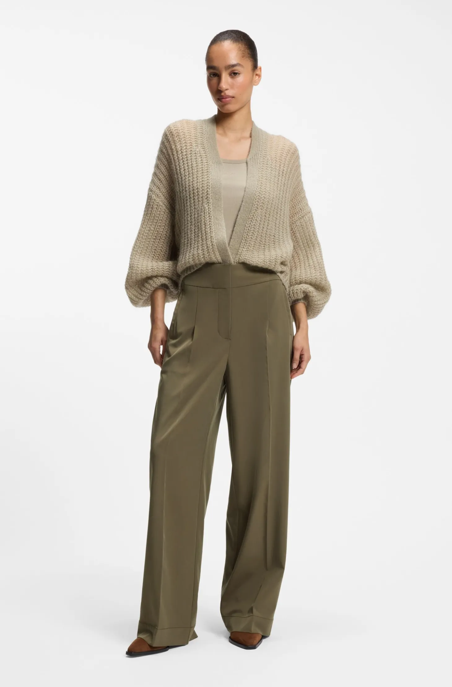 Straight-Fit Hose mit Bundfalten