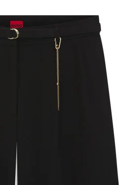 Straight-Fit Hose mit goldfarbener Karabiner-Kette
