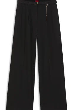 Straight-Fit Hose mit goldfarbener Karabiner-Kette