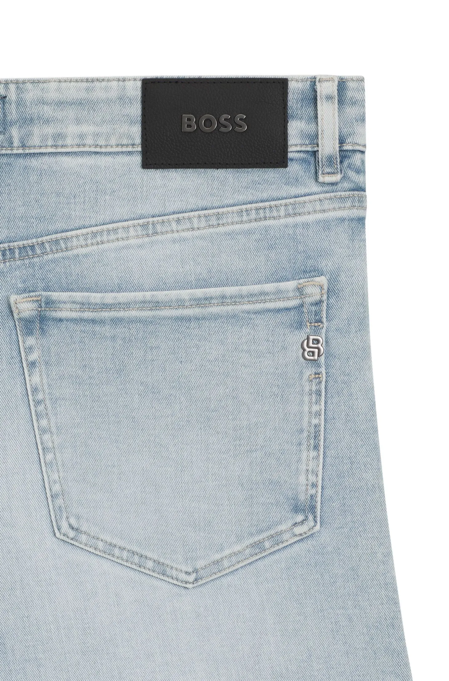 Straight-Fit Jeans aus blauem super-softem Stretch-Denim