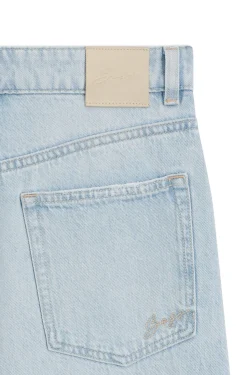 Straight-Fit Jeans aus blauem Denim