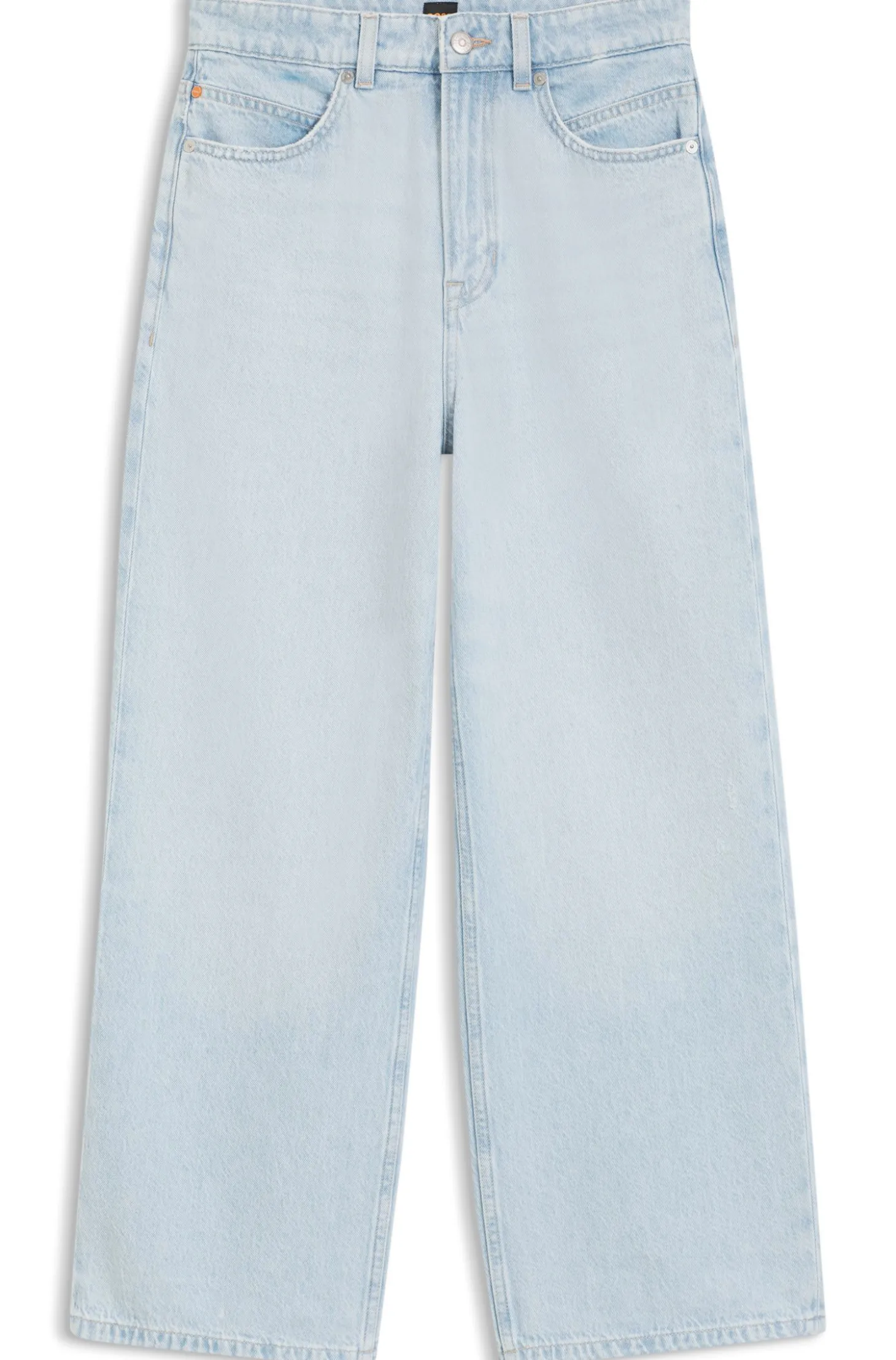 Straight-Fit Jeans aus blauem Denim