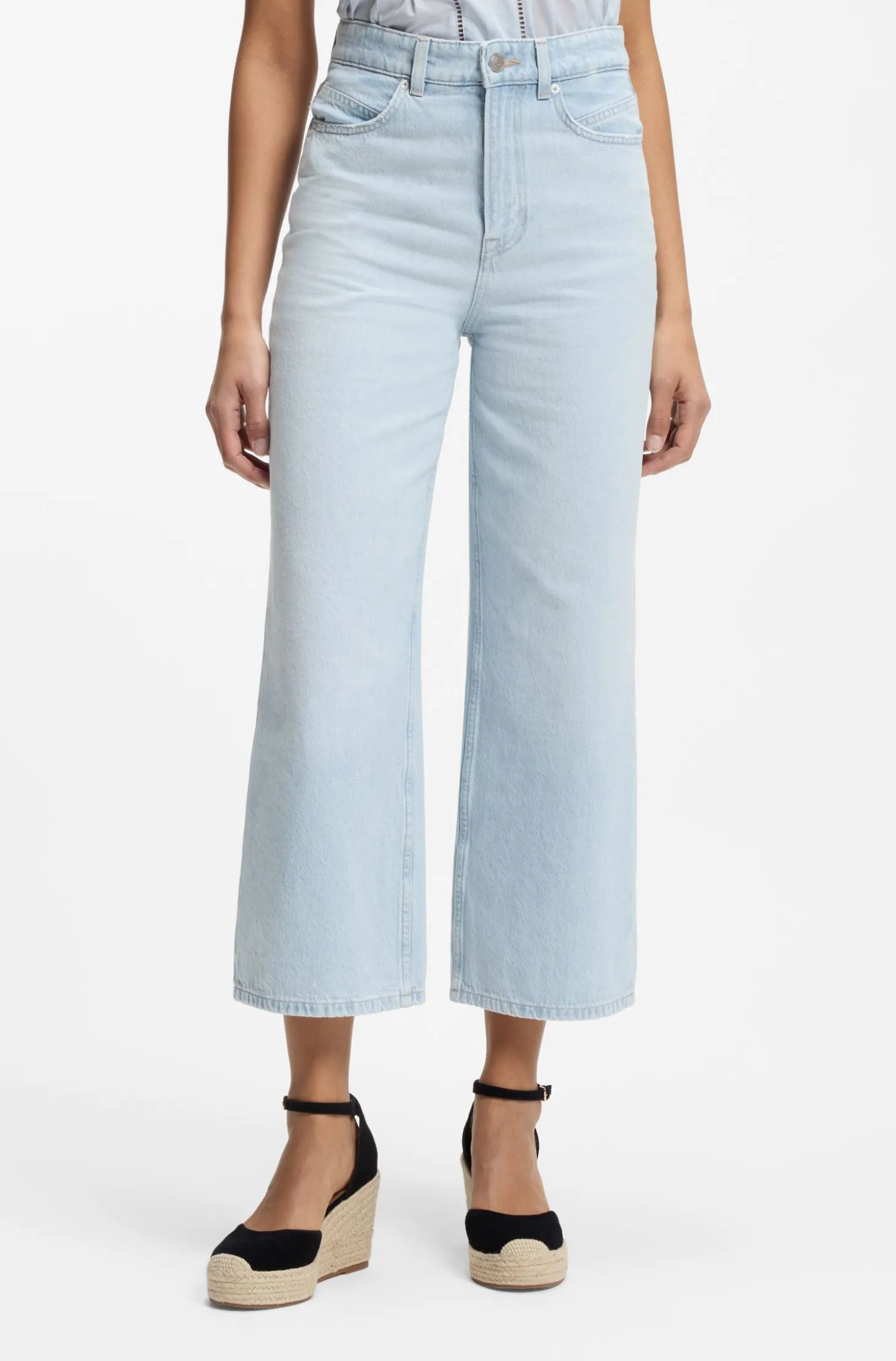 Straight-Fit Jeans aus blauem Denim