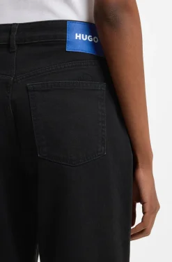 Straight-Fit Jeans aus schwarzem Stretch-Denim