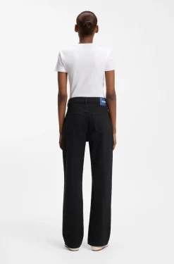 Straight-Fit Jeans aus schwarzem Stretch-Denim