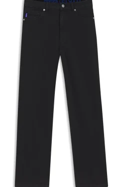 Straight-Fit Jeans aus schwarzem Stretch-Denim
