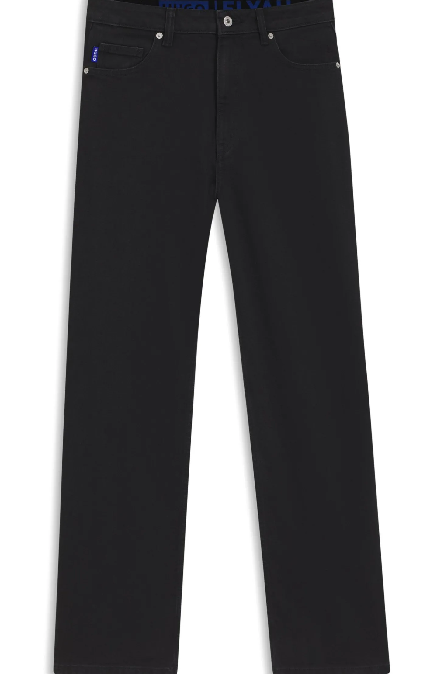 Straight-Fit Jeans aus schwarzem Stretch-Denim