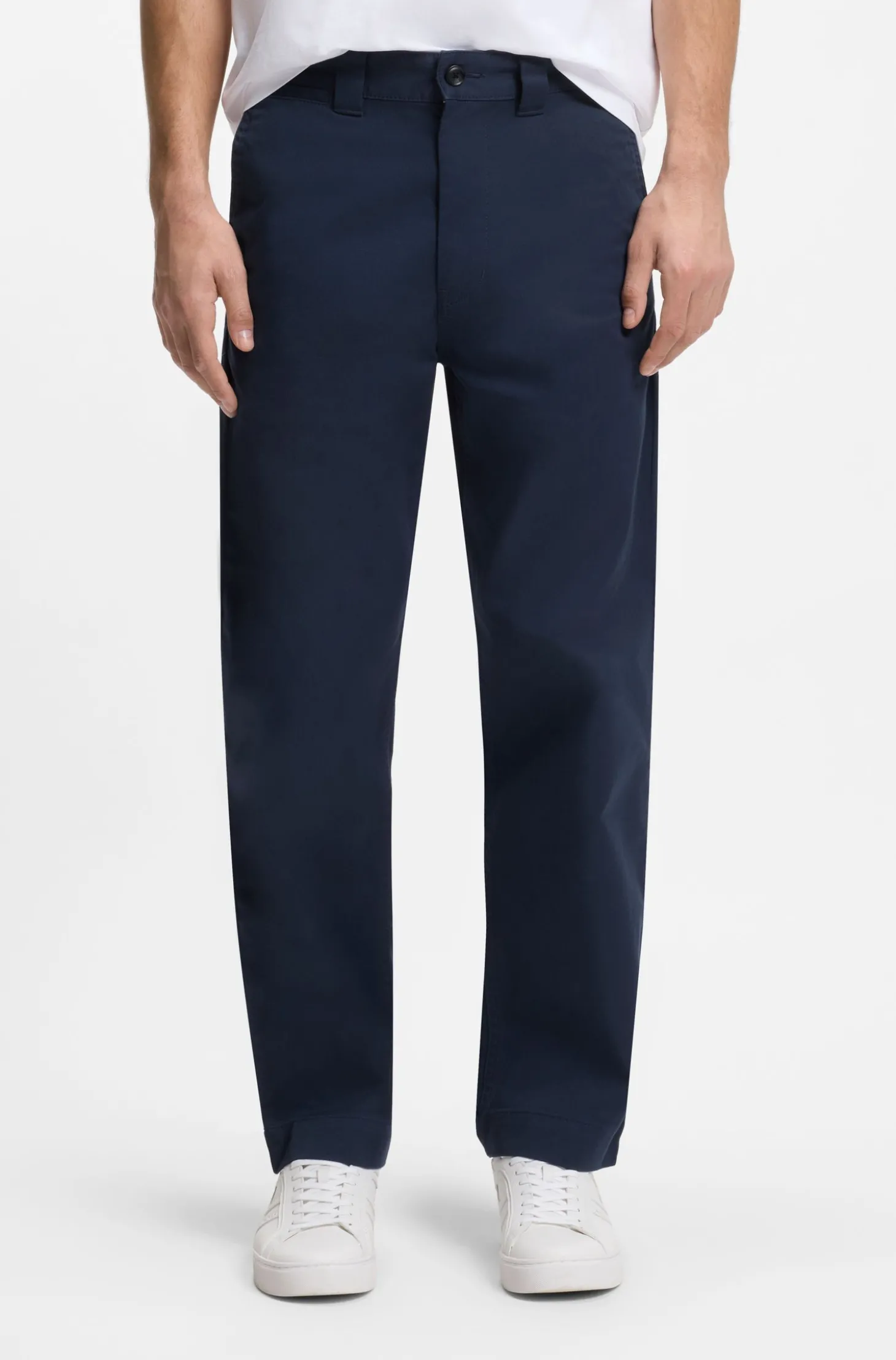 Straight-Fit Twill-Hose aus Baumwoll-Mix