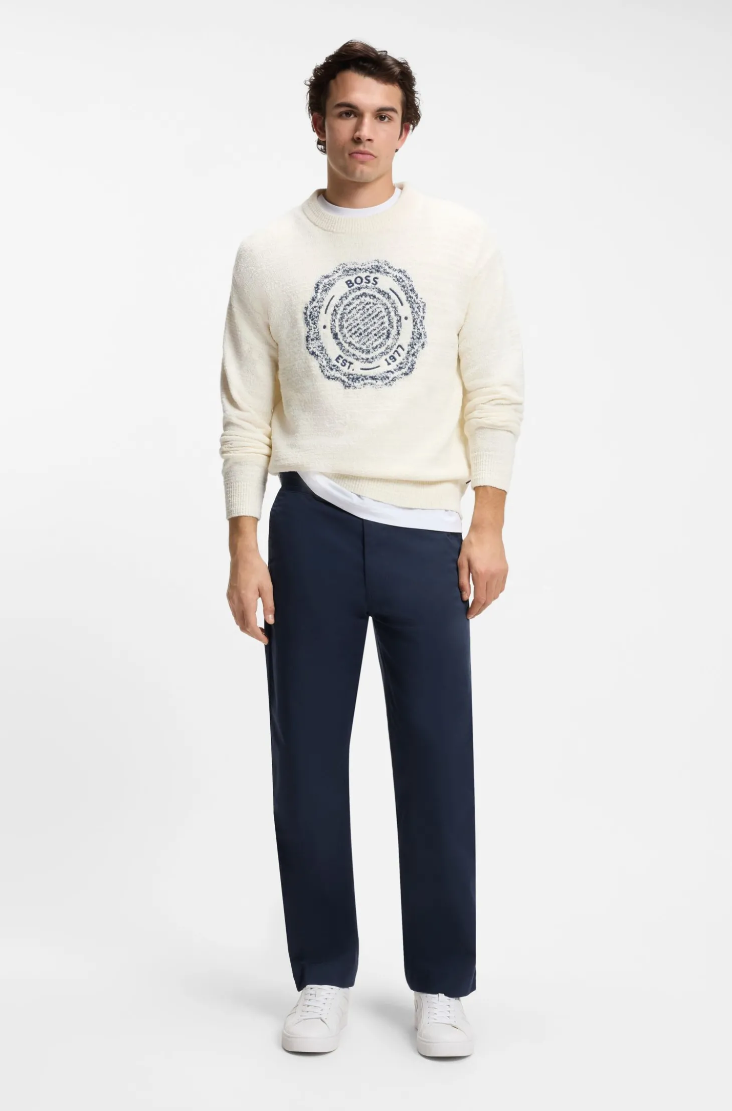 Straight-Fit Twill-Hose aus Baumwoll-Mix