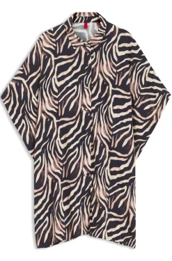 Strandkleid mit Print und Stacked-Logo-Besatz