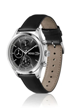 Stratus Chronograph mit schwarzem Lederarmband
