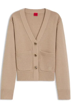 Strickjacke aus Woll-Mix mit Logo-Stickerei