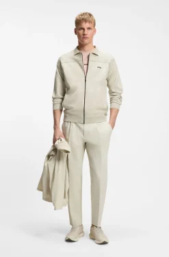Strickjacke mit Reißverschluss und Grafikstruktur