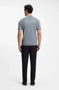 Strick-Poloshirt aus Baumwoll-Mix mit Bodymapping-Struktur