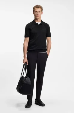 Strick-Poloshirt aus Baumwoll-Mix mit Bodymapping-Struktur