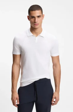 Strick-Poloshirt aus Baumwoll-Mix mit Bodymapping-Struktur