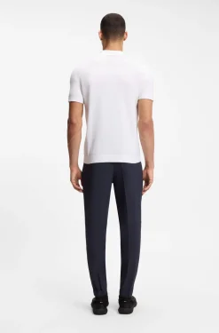 Strick-Poloshirt aus Baumwoll-Mix mit Bodymapping-Struktur