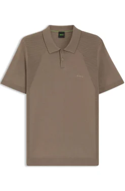 Strick-Poloshirt aus Baumwoll-Mix mit Bodymapping-Struktur
