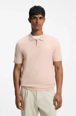 Strick-Poloshirt aus Baumwoll-Mix mit Bodymapping-Struktur