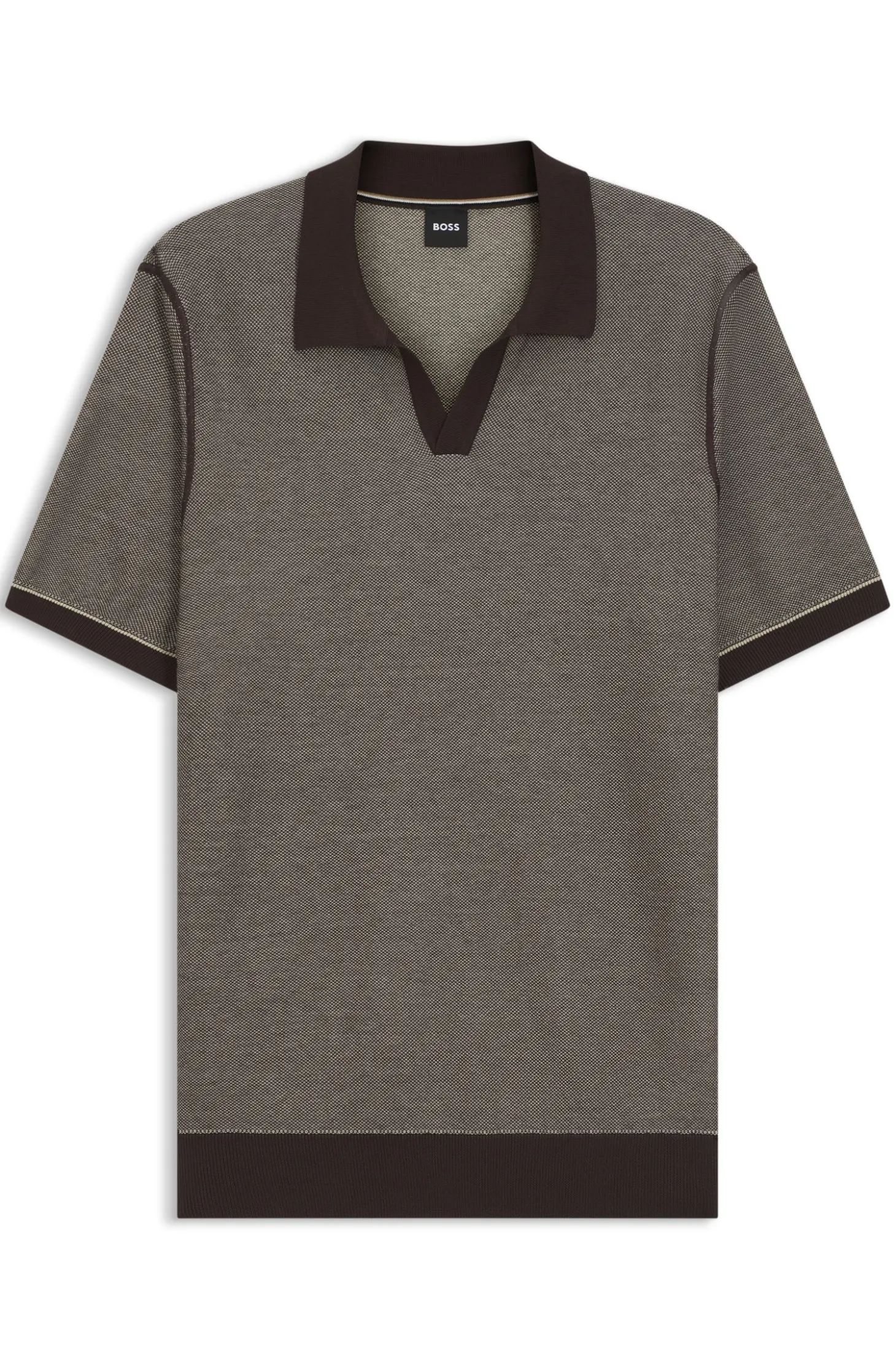 Strick-Poloshirt aus Baumwoll-Mix mit Querstreifen