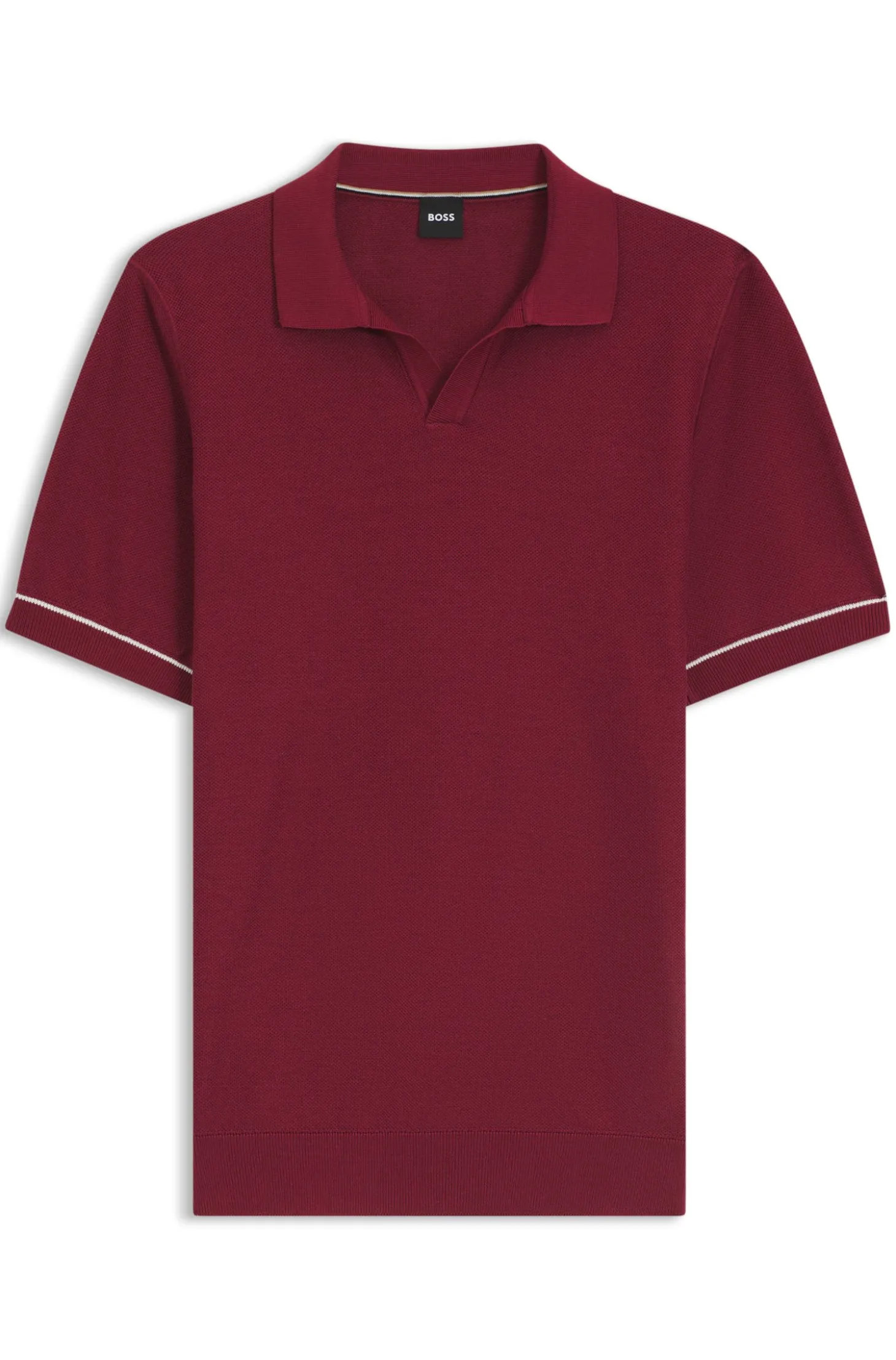 Strick-Poloshirt aus Baumwoll-Mix mit Querstreifen