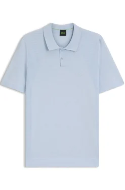 Strick-Poloshirt aus Baumwoll-Mix mit Bodymapping-Struktur