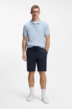 Strick-Poloshirt aus Baumwoll-Mix mit Bodymapping-Struktur