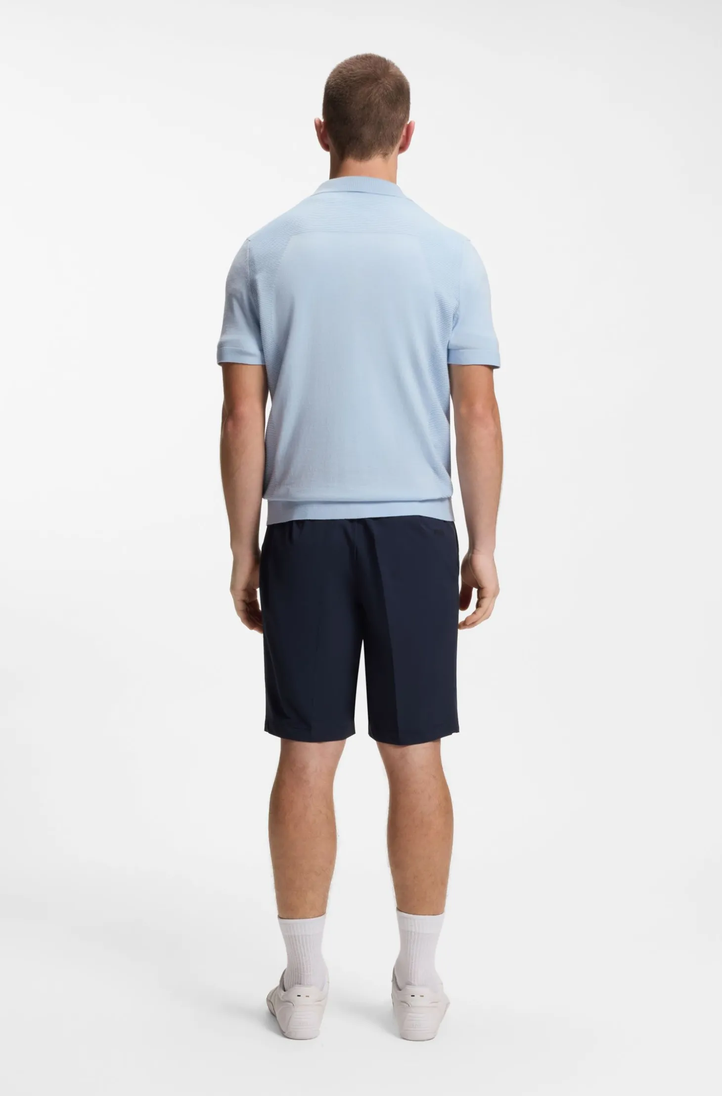Strick-Poloshirt aus Baumwoll-Mix mit Bodymapping-Struktur