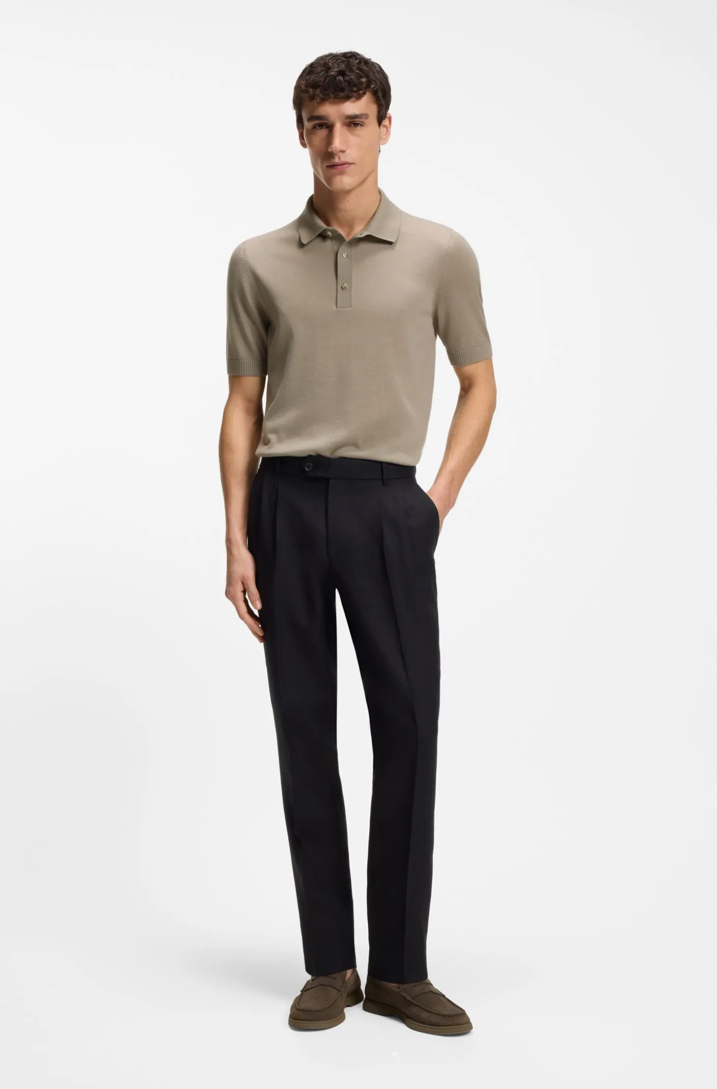 Strick-Poloshirt aus Schurwolle