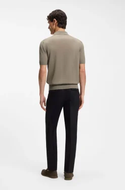 Strick-Poloshirt aus Schurwolle