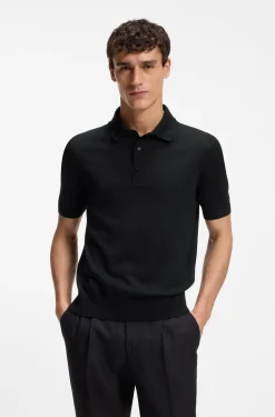 Strick-Poloshirt aus Schurwolle