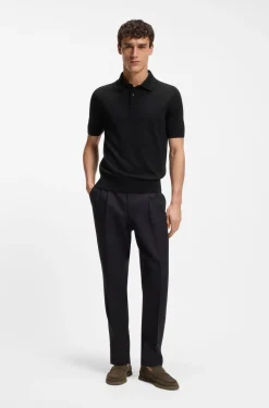 Strick-Poloshirt aus Schurwolle