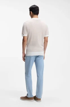Strick-Poloshirt aus Seide und Baumwolle